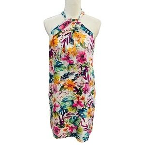 Tommy Bahama Garden of Hope & Courage Silk Shift Dress Tropical Print NWT $238
